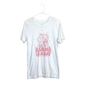 Karma is a cat graphic tshirt size small swiftie